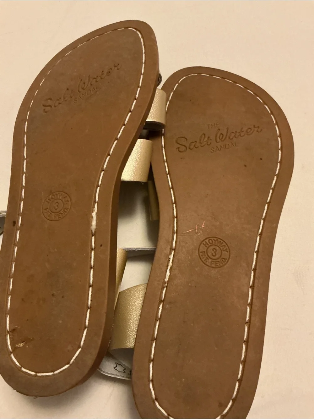 Salt Water Sandals by Hoy Metallic Gold Kids Cross-Strap Sandals